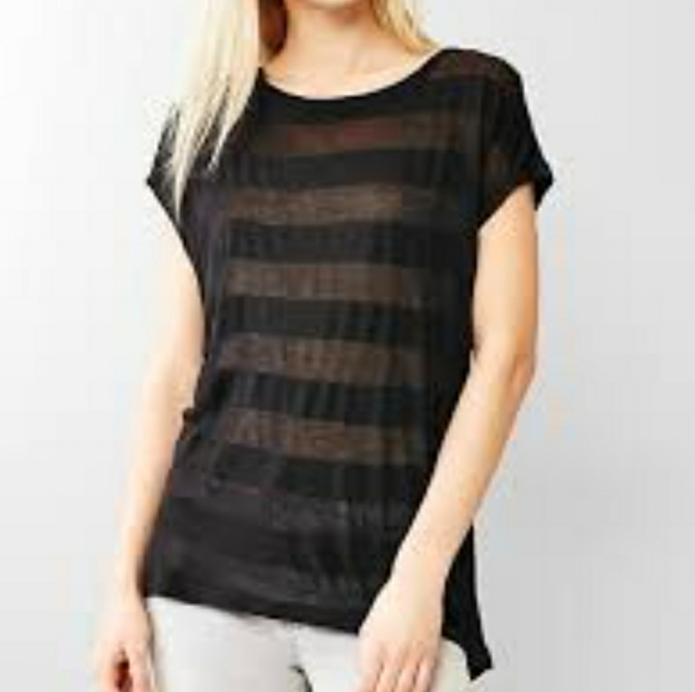 Faded Glory Black See-through Top XL